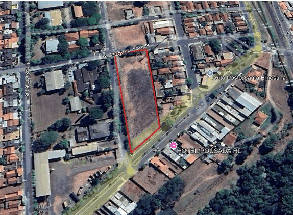 Terreno com 6.168,61 m² - Centro SANTA ERNESTINA SP - leilão extrajudicial - SANTA ERNESTINA SP - lance mínimo R$ 680.000
