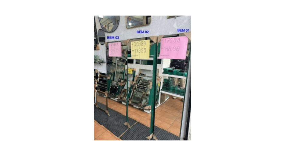 09 Espelhos, medida 160x60 SÃO PAULO SP - leilão judicial - SÃO PAULO SP - lance mínimo R$ 378