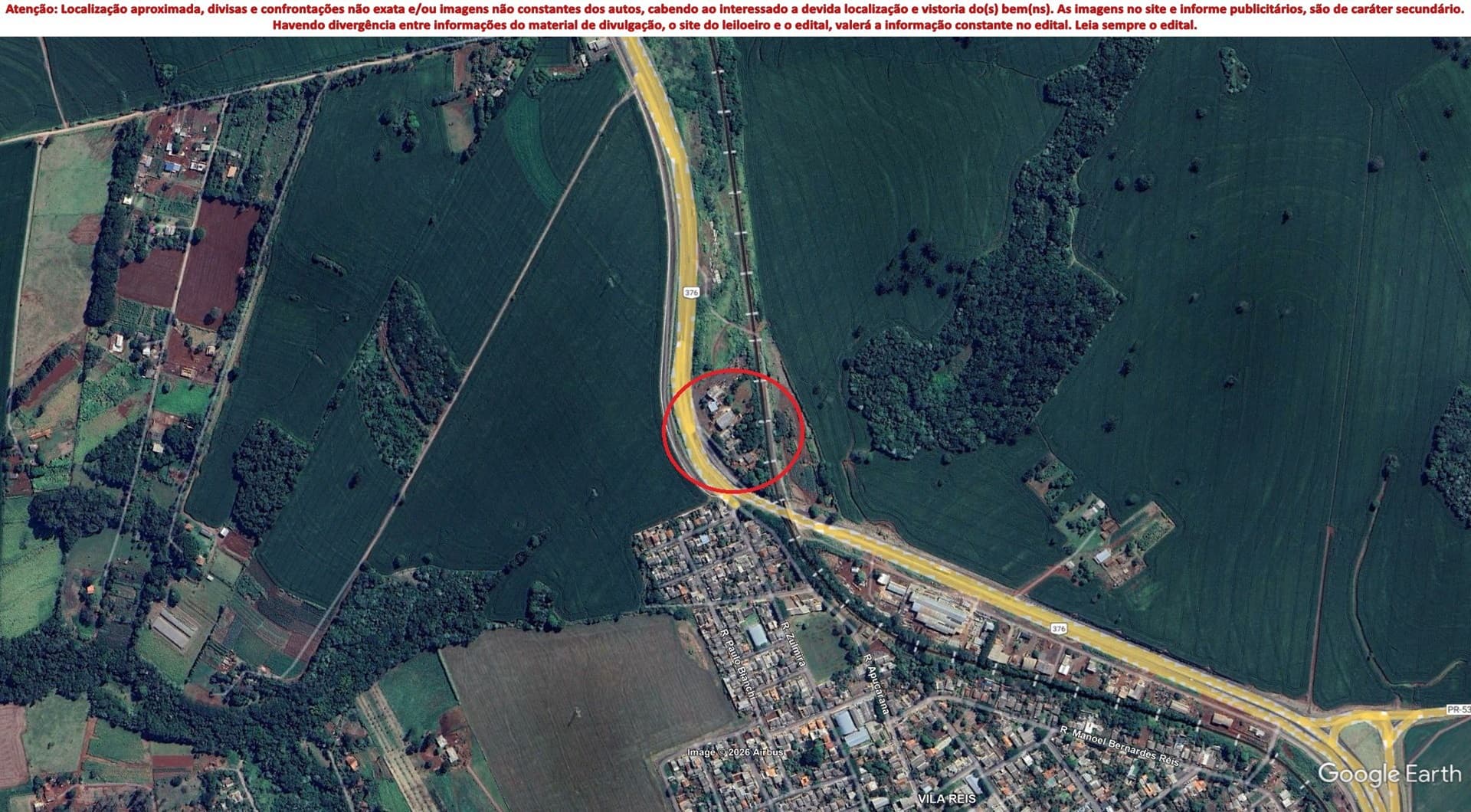 Imóvel c/ 2.402,70m² na Gleba Barra Nova em Apucarana/PR - leilão judicial - Apucarana PR - lance mínimo R$ 434.484
