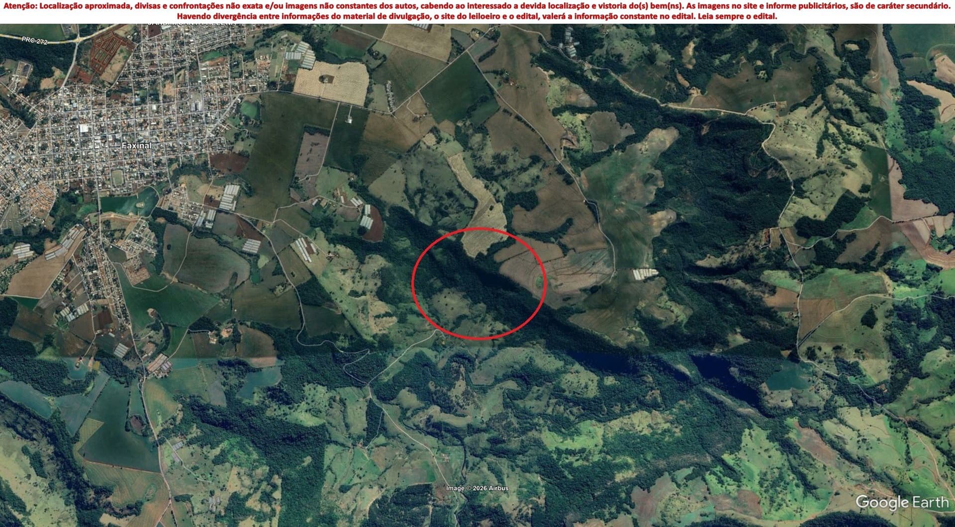 Imóvel c/ 146,74 alq. em Faxinal/PR - leilão judicial - Faxinal PR - lance mínimo R$ 9.499.795