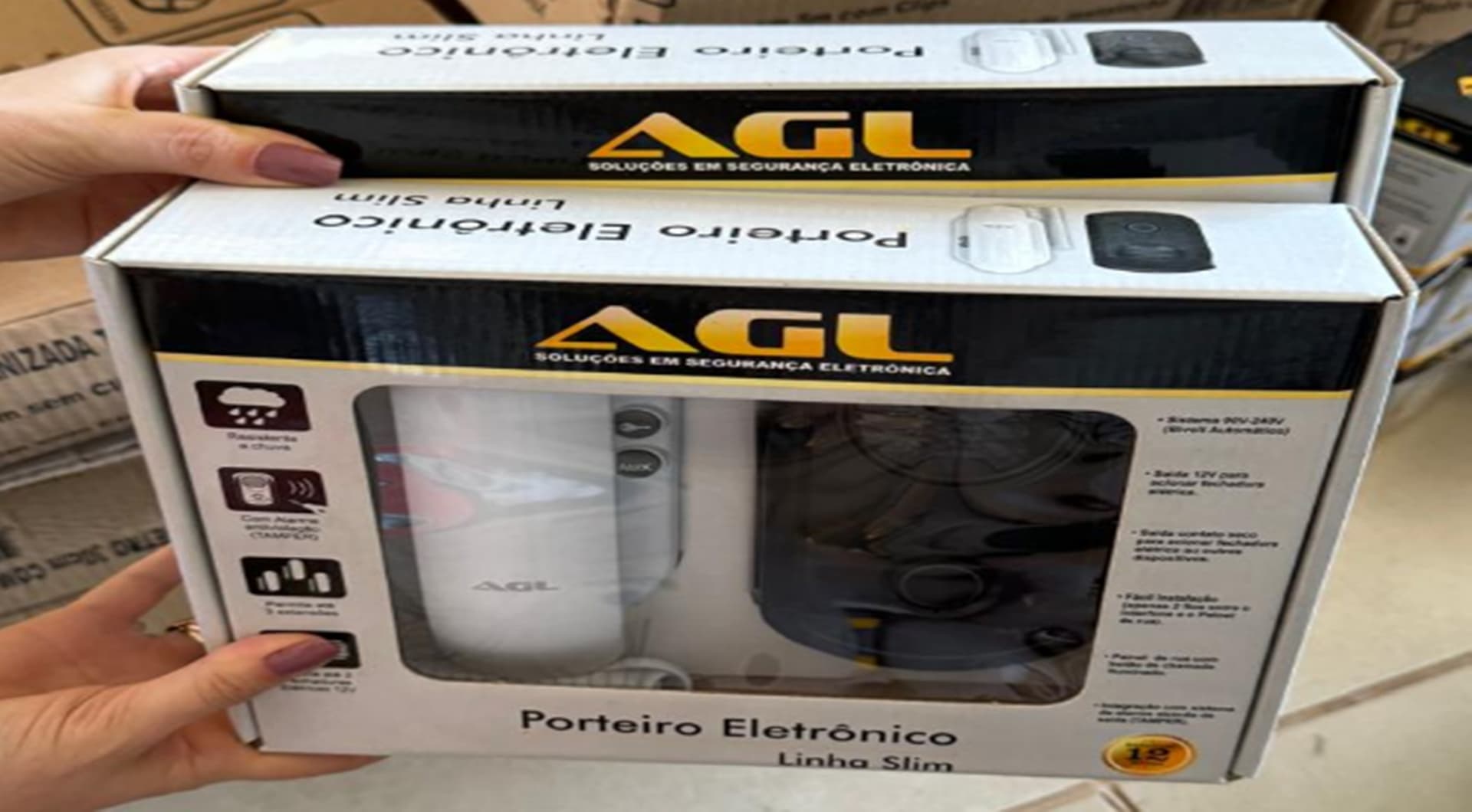02 porteiros eletrônico, linha Slim AGL - leilão judicial - Não informado BR - lance mínimo R$ 230