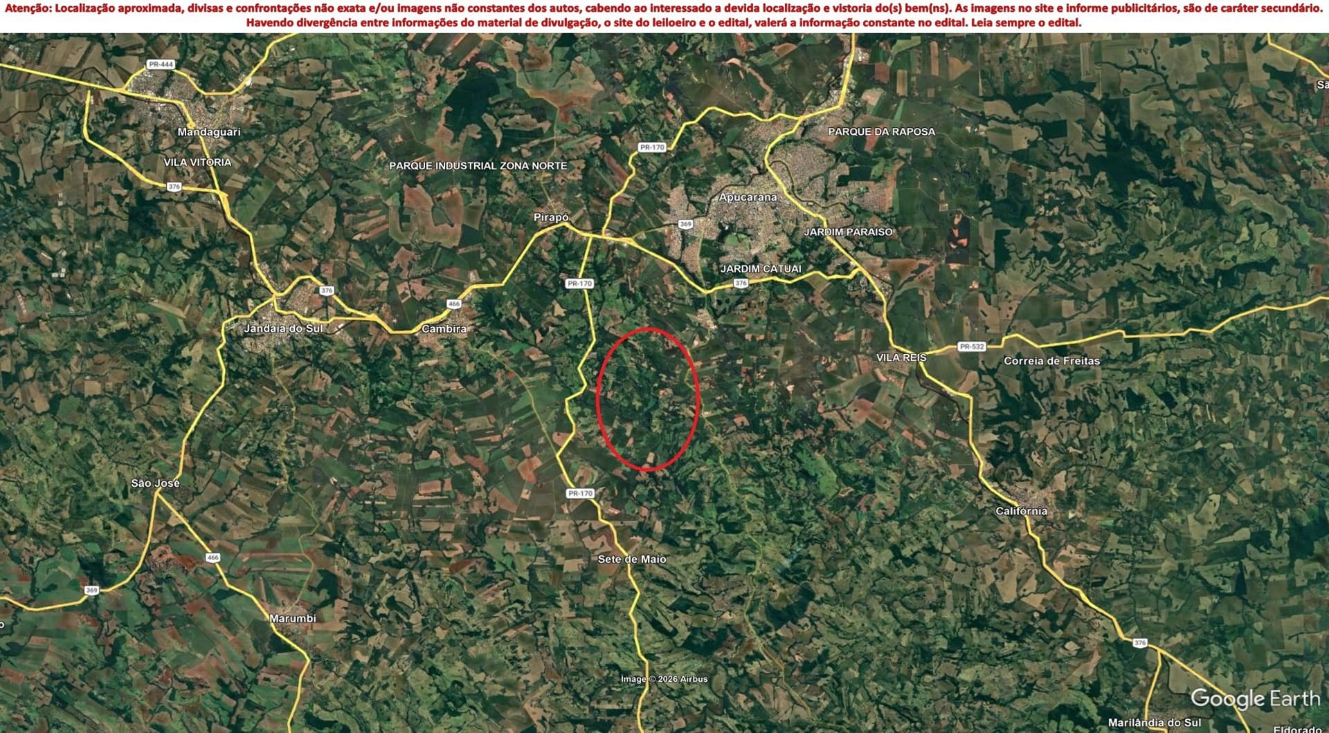 Imóvel c/ 06 alq. em Apucarana/PR - leilão judicial - Apucarana PR - lance mínimo R$ 428.474
